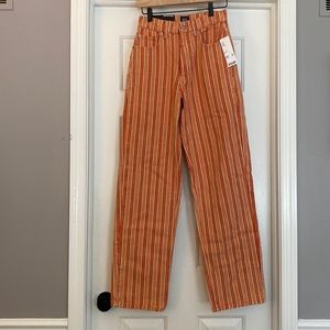 Urban Outfitters BDG high-rise baggy, size 25, orange striped